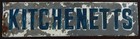 Vtg Original Hand Painted Metal 3  Sign Advertising Motel Kitchenetts Rooms Ooak