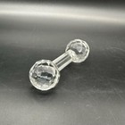 6 Vintage Cut Crystal Knife Rest Prism Holder Clear Glass Antique Barbells