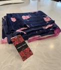 Ashford   Brooks Women s Xl Fleece Pajama Pants Drawstring Navy pink Flamingo