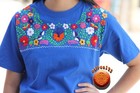Mexican Blouse Style Hand Embroidered  T-shirt New  And Unique Fashion