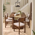 7 Pc Walnut Brown Dining Room Sets Kitchen Diningroom Extendable Table Chairs