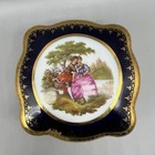 D art Limoges France Cobalt Blue Gold Porcelain Jewelry Trinket Box Vintage