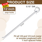 100 Pack Peg Board Hooks Stainless Steel Pegboard Hooks Shelving Display Hanging