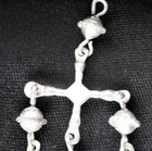 Vintage Mexico Sterling Yalalag Bead Drop Cross Pendant  