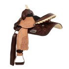 Youth Barrel Style Western Saddle Floral Tooling Engraved Stirrups 12  New