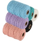 6 Rolls 3mm X 328 Yards Colored Macrame Rope 4 Strand Twisted Cotton Yarn