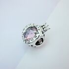 Authentic Pandora Charm Pink  Sparkling Crown  o  Cz Bead  798266cz W pouch