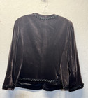 Vintage Armani Collezioni Brown Velvet Ruffled Detail Jacket Blazer Sz  12