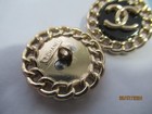 Chanel 2 Buttons   23 Mm  Black  Gold Tone  Metal    This Is For 2