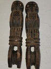  4 Wil  19th C Pennsylvania German Folk Art Distelfinks On Hearts Loom Pulleys 