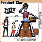 10ft Giant Halloween Inflatables Outdoor Decoration Sitting Skeleton Black