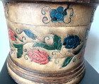 Vtg Storage Box Primative Wood Handmade Painted Folk Art 7 5  Farmhouse 4 Lbs