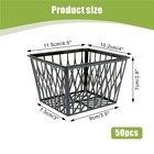 50 Pcs Black Plastic Baskets  4 Inch Fruit Boxes With Open Weave Vented Patte   