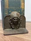 Single Cast Iron Native American Indian Chief Head Bookend Vintage Metal