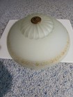 Antique Frosted Glass Ceiling Light Lamp Shade Fixture 14  Vintage Mid Century