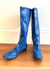Vintage 1960 s Electric Blue Faux Snakeskin Boots