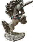 Vintage 1993 Comstock Pewter Rearing Unicorn Figurine  4418 - Jeweled Crystals