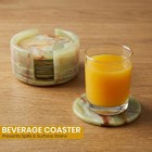 Green Onyx Coasters Set Of 6 With Holder 3 5in Round Drink Coasters