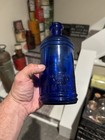 S S Stafford   s Inks Blown 16 Oz Pretty Cobalt Blue Master Ink Bottle Pour Spout