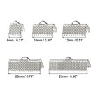 100pcs Ribbon Crimp Clamp Ends  8 10 13 20 25mm Bookmark Pinch Clasps Silver