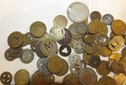 1 Lb  Lot Of Transit Transportation Trolley   Bus Tokens -  2 Approx 150 Tokens