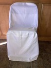 White Linen Polyester Folding Chair Covers Reusable -  Wedding Event Party