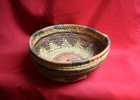 Pair Of African Folk Art Hand Woven Baskets 9in   13in