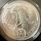 2021 Big Five Series Ii South Africa  Elephant 1oz Silver Coins Bu Coa Ogp
