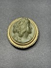2  vintage Estee Lauder Gold Tone Cameo Solid Perfume Compacts Youth Dew