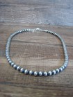 Native American Hand Strung Round Navajo Pearl 16  Necklace By I  John
