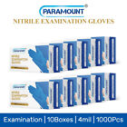 1000 Pcs Blue Nitrile Disposable Exam Gloves 4 Mil  Medium  Latex   Powder Free