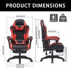 Gaming Chair Swivel Computer Racing Ergonomic Office Chair W  Footrest Red