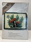 Vintage Caron Orange Mushroom Butterfly Latch Hook Rug Kit Rare Boho Retro Nos