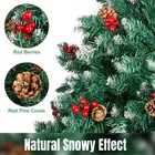 Snow Flocked Christmas Tree With Pinecones Berry Bushy Xmas Holiday Diy 4-7ft