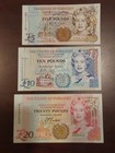 Guernsey 5 10 20 Pounds  Set Of Three Banknotes P56b P57d P58c 
