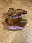 Belvedere Men s Brown Ostrich Leg Chelsea Boots Square Toe Zip Leather Sole 9 5