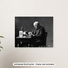 Thomas Edison With Miners Safety Lantern Electric Mine Lamp 8x10 Photo Reprint