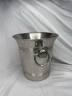 Vintage French Aluminum Champagne Ice Bucket Dual Ring Handles Made In France 8 