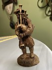 Vintage Breton Bagpiper Figurine Jm France 7  Composite Wood Biniou Folk Art