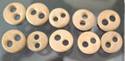 10 Buttons  bone china civil War Era 2- 4-hole fish Eye underware pics Examples