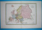 1836 Original Map Europe Portugal Hungary Germany Holland France Romania Spain