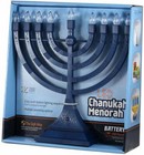Zion Judaica Led Electric Hanukkah Menorah - Battery Or Usb Powered  blue  - Bat