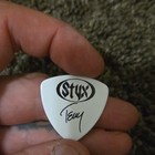 Styx White Guitar Pick W  Styx Log 26 Tour Terry