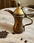 19th Century Antique Middle Eastern Dallah Arabic Brass Coffee Pot