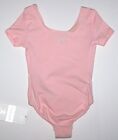 Danskin Leotard Bodysuit Short Slv Cotton Blend Petal Pink New Child Girl