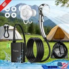 Portable Camping Shower Pump   Rechargeable With Adjustable Shower Head Outdoor