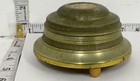 Vintage Music Box Powder Jar Victorian Scene Inset Wind-up Metal Vanity Case