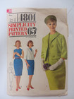 Rare Vtg 60 s Simplicity 4801 Sleeveless Dress Jacket Sewing Pattern Women Sz 12