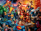 Dc Vs Marvel Premium  Art Print Jim Lee   Alex Sinclair Signed  17 x22   ap 5 6