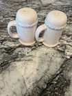 Corelle Jay Imports Blue Sponge Hearts Salt   Pepper Shakers 4    Tall Vintage Euc
